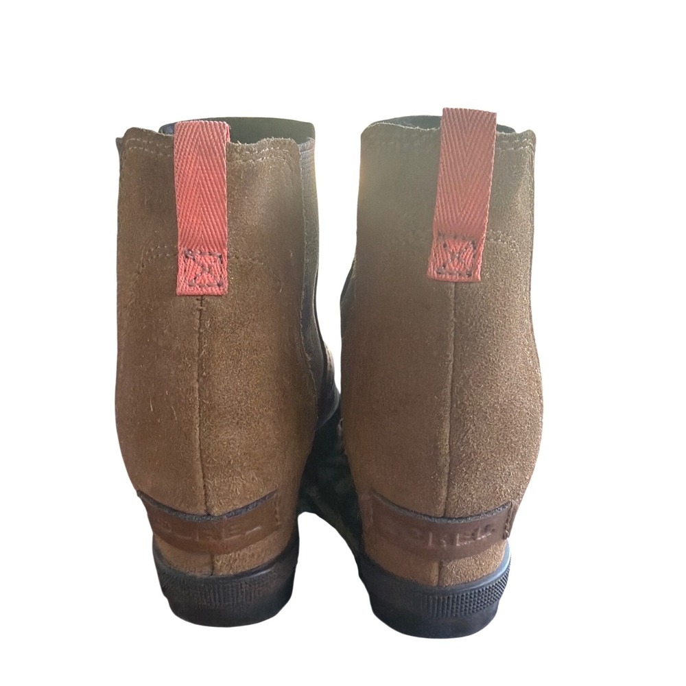 SOREL Kids Joan of Arctic Wedge II Chelsea Boots Tan Leather Size 1 Waterproof - Picture 4 of 7